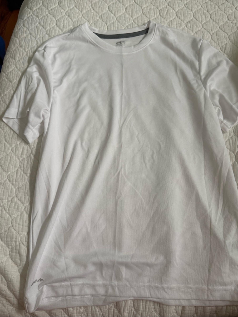 Men's White Short-Sleeve Athletic Tee